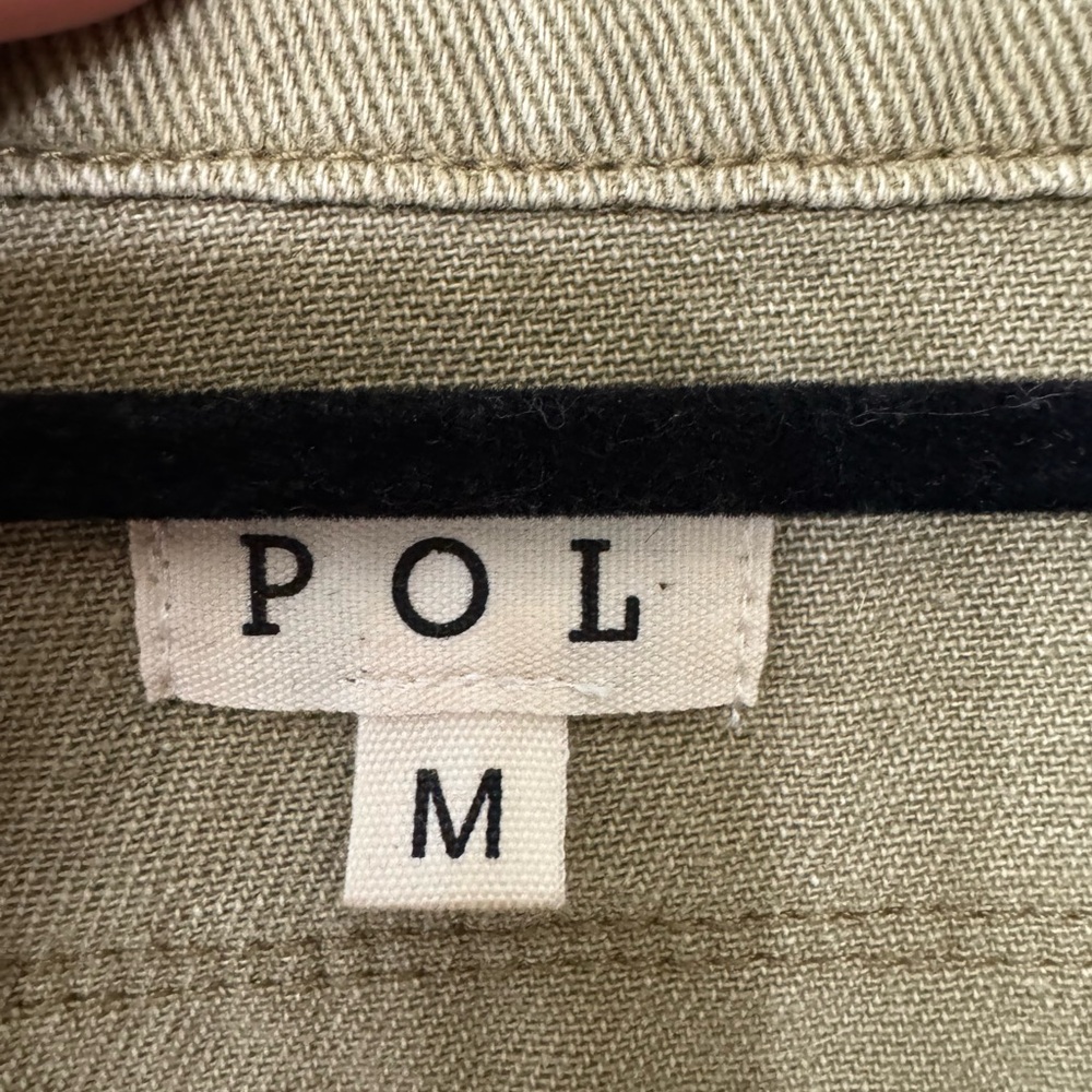 Pol Button Down Raw Hem Distressed Shacket, Nwot - image 5